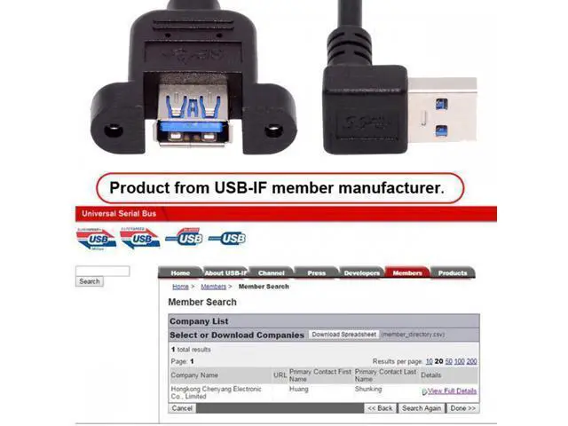 Alt view image 5 of 7 - Cable Down Angled USB 3.0 Male to Female Type-A Panel Type Header Cable 90 Degree Connector 30cm