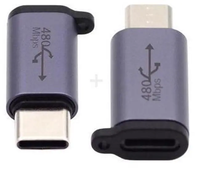 Main image of HKCY 2pcs/lot USB2.0 8P Female to Micro USB Type-C USB-C Male Power Adapter 480Mbps Data with Chain Holes