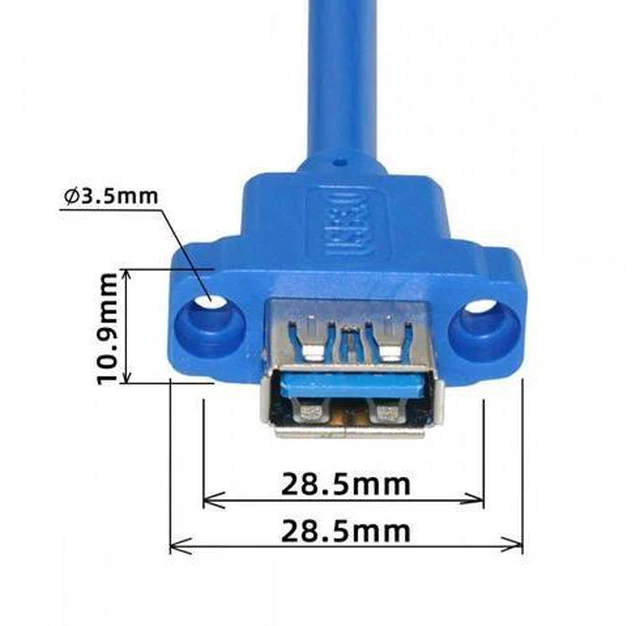 Alt view image 6 of 7 - Cable Dual Port USB 3.0 Female Type-A Panel Type to Motherboard 20Pin 19Pin Header Cable 50cm
