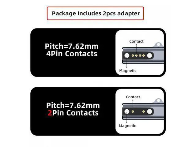Alt view image 3 of 7 - 2pcs/lot Magnetic Smart Watch Charging Adapter USB Type-C to Pitch 7.62mm with 2-Pin 4-Pin Compatible with Bone Conduction Headphone