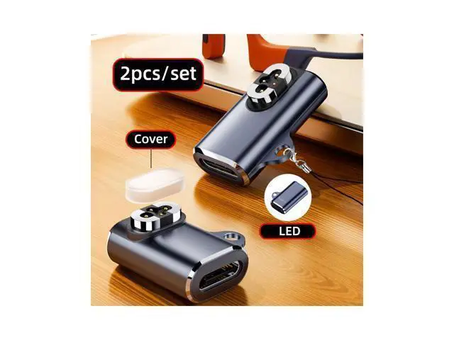 Alt view image 6 of 7 - Cable 2pcs/lot Magnetic Charging Adapter USB Type-C to 4-Pin Horizontal Vertical Rhomboid Contacts Compatible with Bone Conduction Headphone S70