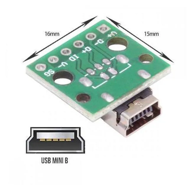 Alt view image 2 of 7 - Cable 5pcs/set DIY OEM USB2.0 Mini-B Female Receptacle Socket Connector Horizontal with PCB Mounting Assembly Solder Type 480Mbps