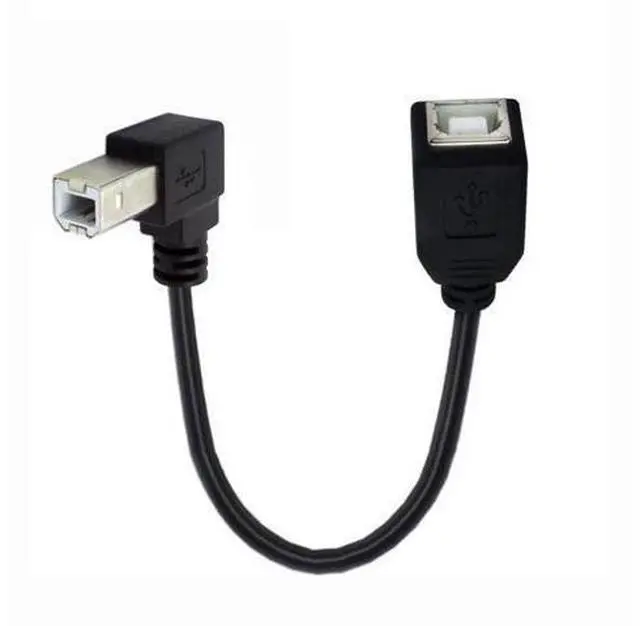 Main image of HKCY USB 2.0 B Type Male to Female Extension Cable Down Angled 90 Degree 20cm for Printer Scanner Disk