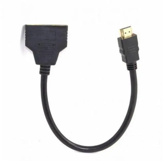 Alt view image 3 of 7 - One HDMI Male to Dual HDMI Female Y Splitter Switch Extension Adapter Cable for FOR PC HDTV Laptop 1080P