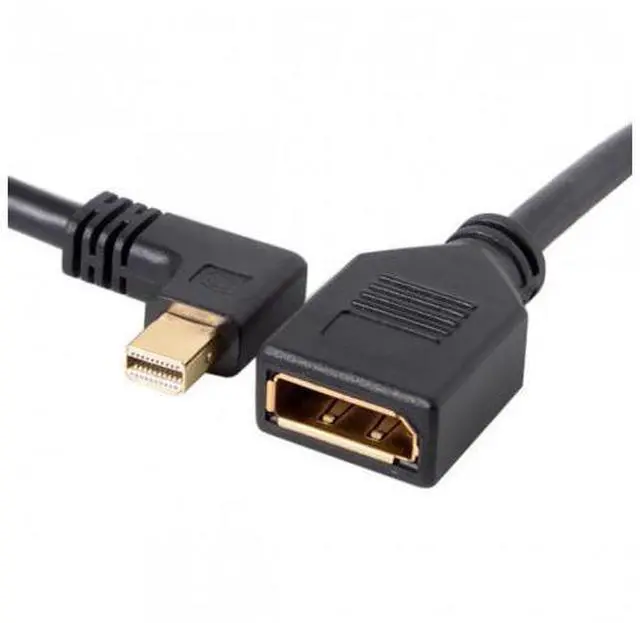 Alt view image 7 of 7 - SM Right Angled Mini DP DisplayPort 90 Degree to DisplayPort Female Cable for Displays Monitors