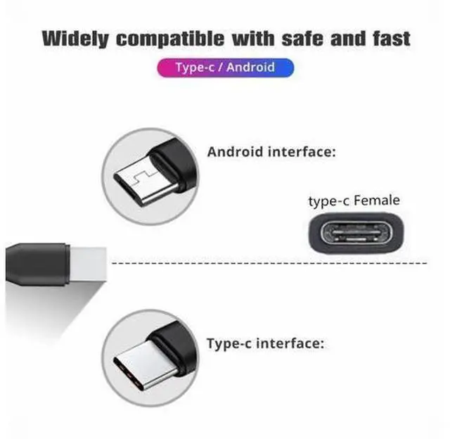 Alt view image 5 of 7 - Type-C USB-C Female to Type-C USB-C USB 3.1 & Micro USB Male Splitter Extension Charge Cable