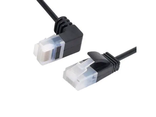 Alt view image 4 of 6 - 2.0M Ultra Slim Cat6 Ethernet Cable RJ45 Down Angled to Straight UTP Network Cable Patch Cord 90 Degree Cat6a Lan for Laptop Router TV BOX