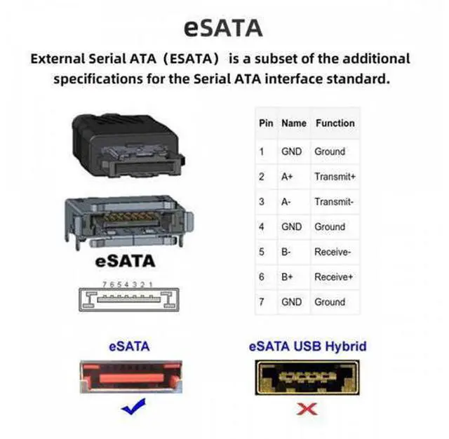 Alt view image 5 of 6 - 2pcs/lot SATA 7Pin Male to ESATA Female & External ESATA to SATA Adapter Extender for SSD Disk
