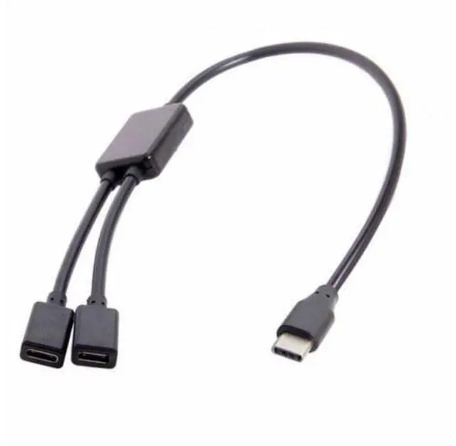Main image of USB 2.0 Type-C USB-C to Dual Ports 1-to-2 USB-C Female Hub Cable 480Mbps For Laptop PC Mouse Flash Disk