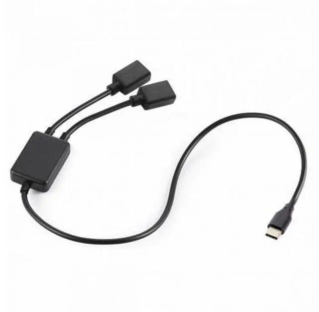 Alt view image 3 of 7 - USB 2.0 Type-C USB-C to Dual Ports 1-to-2 USB-C Female Hub Cable 480Mbps For Laptop PC Mouse Flash Disk