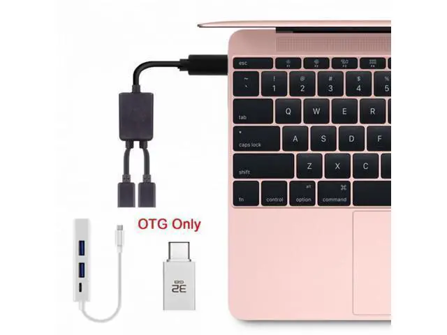 Alt view image 7 of 7 - USB 2.0 Type-C USB-C to Dual Ports 1-to-2 USB-C Female Hub Cable 480Mbps For Laptop PC Mouse Flash Disk