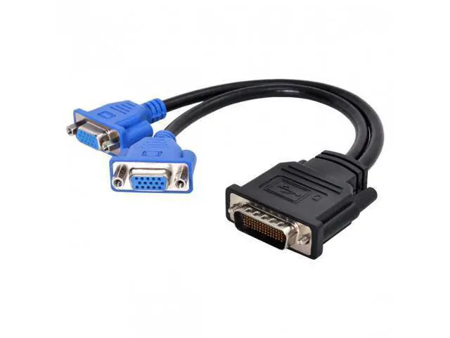 Alt view image 2 of 7 - HKCY DB-025 DMS-59pin Male to Dual 15Pin VGA RGB Female Splitter Extension Cable for PC Graphics Card