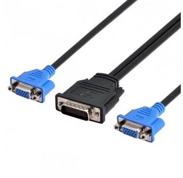 Alt view image 7 of 7 - HKCY DB-025 DMS-59pin Male to Dual 15Pin VGA RGB Female Splitter Extension Cable for PC Graphics Card