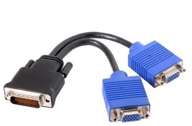 Alt view image 3 of 5 - DMS-59pin Male to Dual 15Pin VGA RGB Female Splitter Extension Cable for PC Graphics Card DB-025