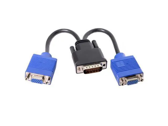 Alt view image 4 of 5 - DMS-59pin Male to Dual 15Pin VGA RGB Female Splitter Extension Cable for PC Graphics Card DB-025