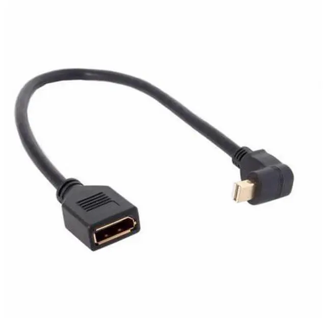 Alt view image 2 of 7 - Down Angled Mini DP DisplayPort 90 Degree to DisplayPort Female Cable for Displays Monitors