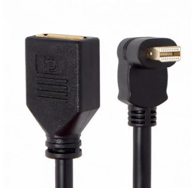 Alt view image 7 of 7 - Down Angled Mini DP DisplayPort 90 Degree to DisplayPort Female Cable for Displays Monitors