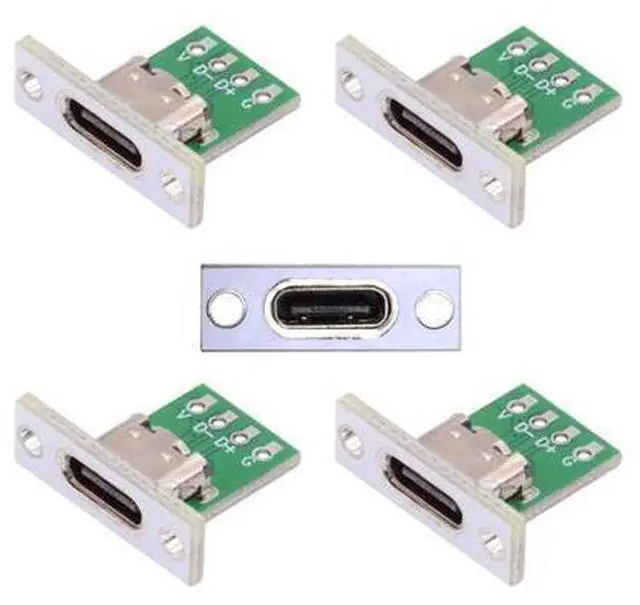 Main image of 5pcs/set DIY OEM Type C Female Socket Connector Panel Mount Type with PC Board 24pin USB 2.0 Pinout
