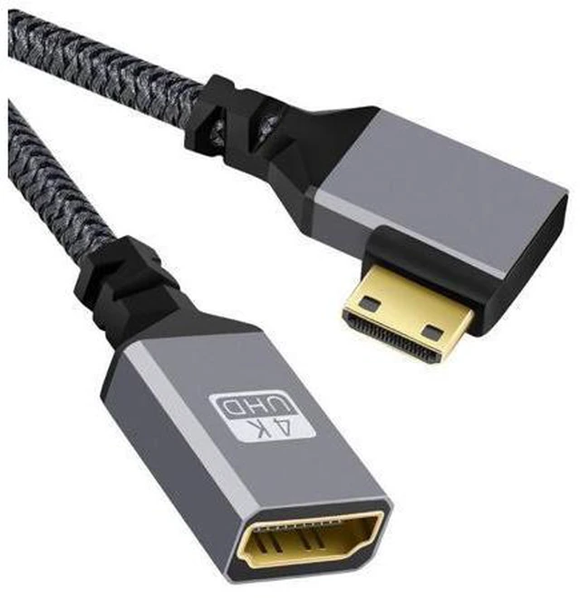 Main image of HKCY 4K Type-C MINI HDMI 1.4 Male 90 Degree Right Angled to HDMI Female Extension Cable for DV MP4 Camera DC Laptop