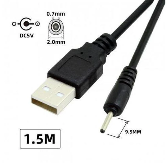 Alt view image 5 of 7 - CY 2pcs/lot USB 2.0 Male Type-A to 5V DC 2.0x0.7mm DC Power Round Plug Cable 150cm 24AWG