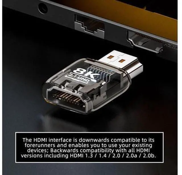 Alt view image 4 of 7 - 3pcs/set HDMI Male to HDMI 2.1 Female UHD Extension Adapter Extender with Smart LED Light Support 8K 60hz HDTV