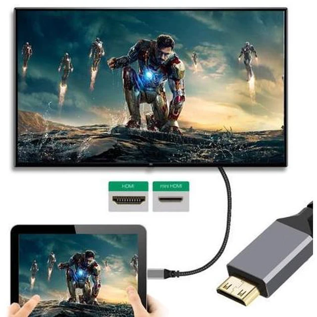 Alt view image 5 of 7 - HKCY 4K Type-C MINI HDMI 1.4 Male 90 Degree Right Angled to HDMI Female Extension Cable for DV MP4 Camera DC Laptop