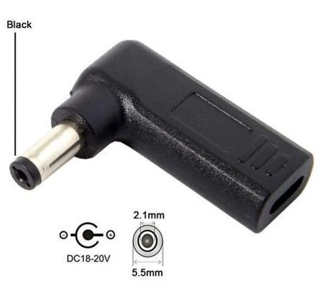 Alt view image 2 of 4 - CY USB 3.1 Type C USB-C to 5.5 2.1mm Adapter 90 Degree Angled