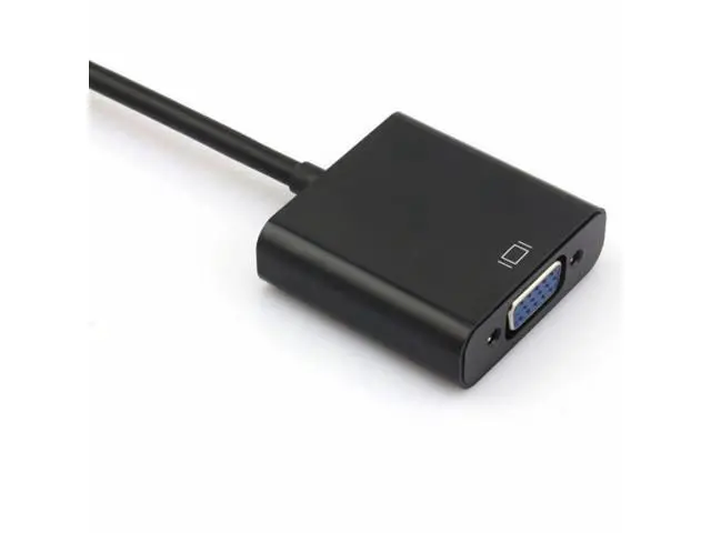 Alt view image 2 of 7 - hdmi input to VGA female output projectors monitors adapter PC Laptop Black