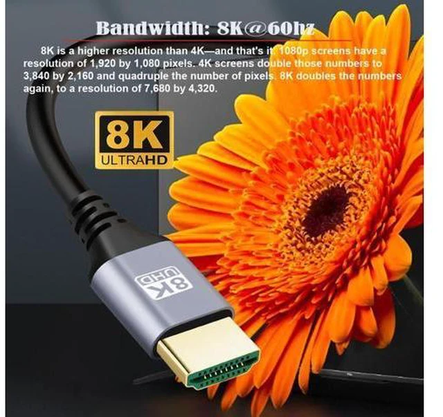 Alt view image 7 of 7 - HKCY HDMI 2.1 Ultra Thin HDTV Cable 8K 4K Hyper Super Flexible Slim Cord High Speed Type-A Male to Male for Computer HDTV