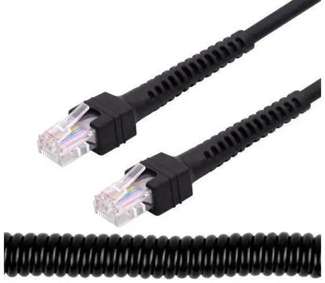 Alt view image 2 of 7 - HKCY RJ45 Cat6 8P8C UTP Male to Male Stretch Coiled Cable Lan Ethernet Network Patch Cord 100cm