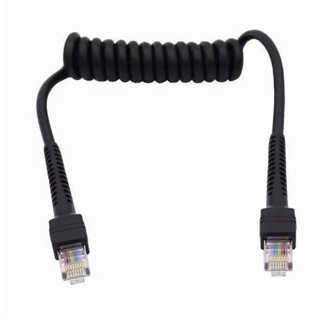 Main image of HKCY RJ45 Cat6 8P8C UTP Male to Male Stretch Coiled Cable Lan Ethernet Network Patch Cord 100cm