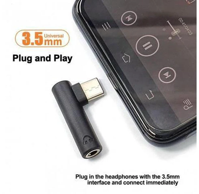 Alt view image 4 of 7 - HKCY UC-030 5pcs/set Type-C to 3.5mm Earphone Adapter 90 Degree Angled Type USB-C 3.1 Male to AUX Audio Female