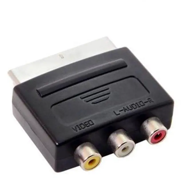 Alt view image 5 of 6 - Audio Video Composite 3 RCA AV to Scart 21pin Adapter for Microsoft Xbox & Europe HDTV RC-115