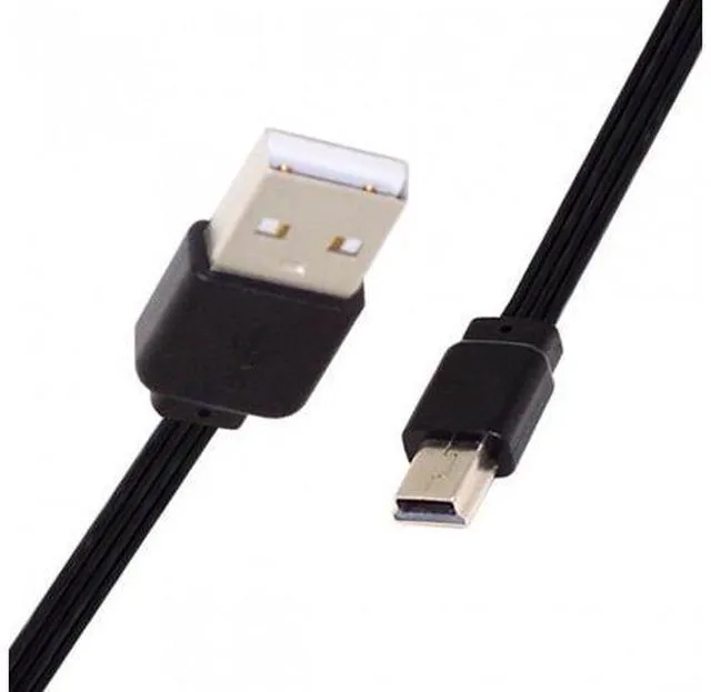 Alt view image 2 of 7 - HKCY U2-042-BK-0.13M 13cm USB 2.0 Type-A Male to Mini 5Pin USB Male Male Data Flat Slim FPC Cable for FPVDiskPhone