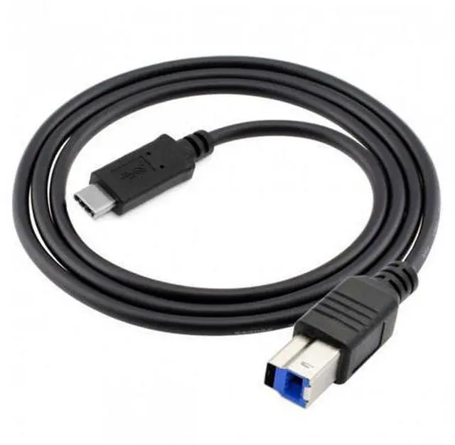 Alt view image 4 of 7 - SM USB-C USB 3.1 Type C Male Connector to USB Standard B Male Data Cable for Apple Macbook & Laptop Black