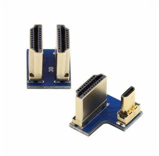 Main image of 2pcs/set HDMI to Micro HDMI Type A to Type-D Male Connector Socket for Raspberry PI 3B/3B+/4B Opposite U Shape Back Angled