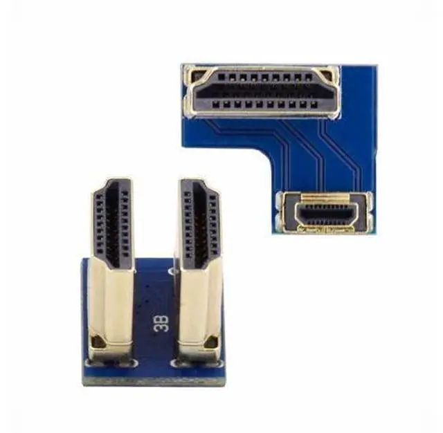 Alt view image 2 of 7 - 2pcs/set HDMI to Micro HDMI Type A to Type-D Male Connector Socket for Raspberry PI 3B/3B+/4B Opposite U Shape Back Angled