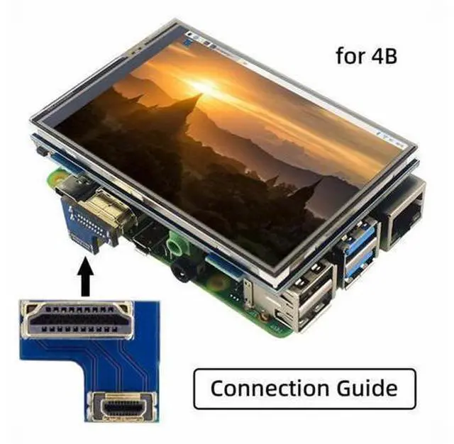 Alt view image 6 of 7 - 2pcs/set HDMI to Micro HDMI Type A to Type-D Male Connector Socket for Raspberry PI 3B/3B+/4B Opposite U Shape Back Angled