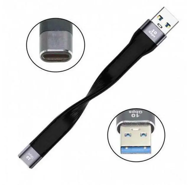 Main image of 10Gbps USB 3.1 Type C Female to USB3.0 Type A Male Flat Slim FPC Data Cable 13cm for Laptop Phone