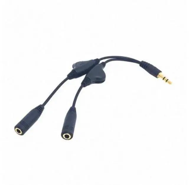 Alt view image 4 of 7 - 3.5mm Stereo Male to Double 3.5mm Female Audio Headphone Y Splitter Cable with Volume Control Switch RC-120