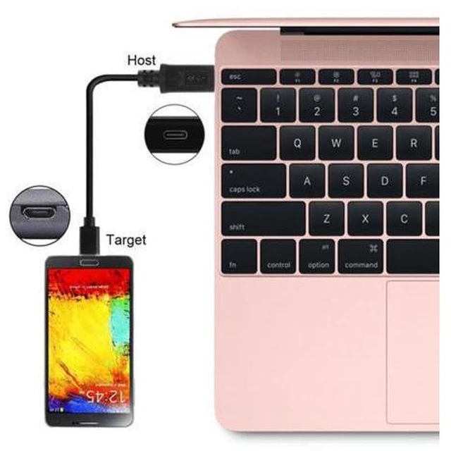 Alt view image 7 of 7 - SM Reversible Design USB 3.0 3.1 Type C Male Connector to Micro USB 2.0 Male Data Cable for Laptop & Phone