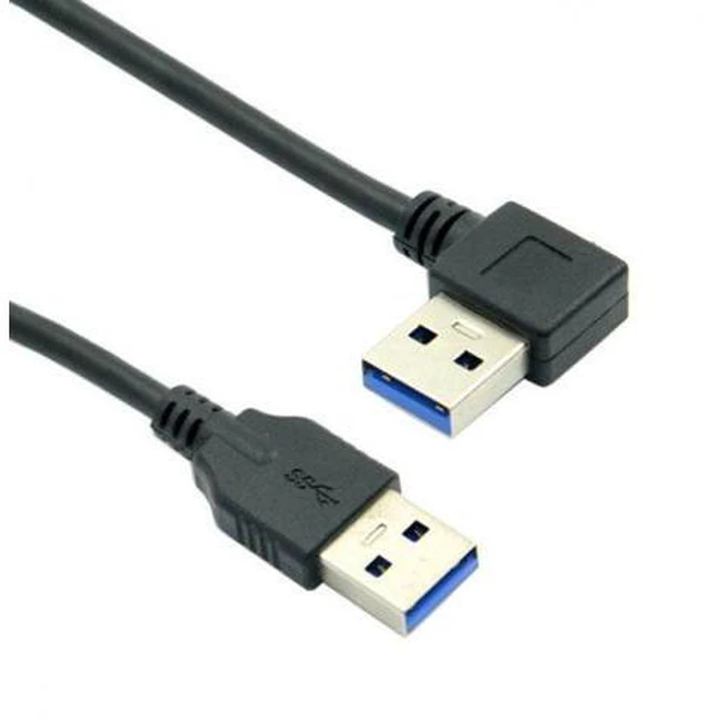 Main image of SM 90 Degree Right Angled USB 3.0 A Type Male to Straight A Type Male Data Cable 40cm