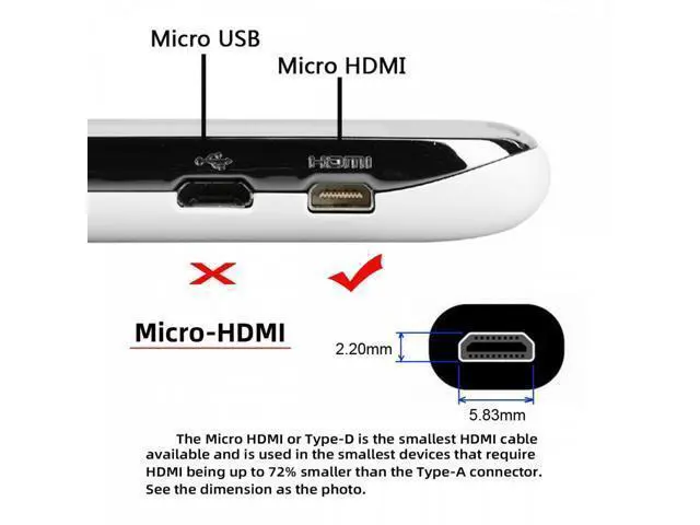 Alt view image 4 of 7 - 90 Degree Up Angled Micro HDMI 2.1 Ultra Thin HDTV Cable 8K 4K Hyper Super Flexible Slim Cord Type-A to Type-D for Camera HDTV