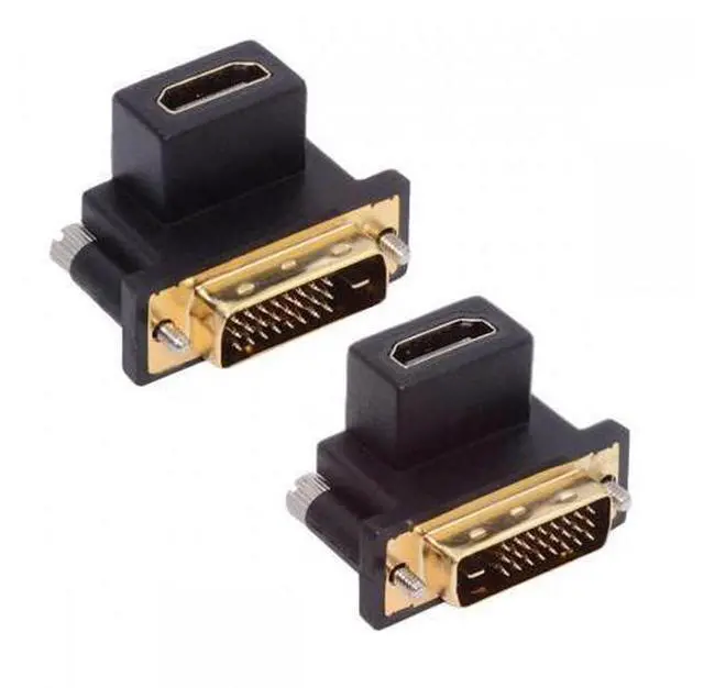 Main image of 2pcs/lot Up & Down Angled 90 Degree DVI Male to HDMI Female 4K Adapter for Computer HDTV Graphics Card
