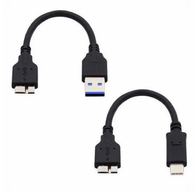 Main image of 2pcs/set USB 3.1 Type-C USB-C to Micro 3.0 and USB 3.0 Type-A Male to Micro 3.0 B Male Disk SSD Data Cable 15cm