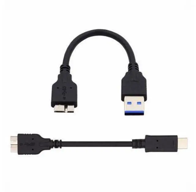 Alt view image 3 of 7 - 2pcs/set USB 3.1 Type-C USB-C to Micro 3.0 and USB 3.0 Type-A Male to Micro 3.0 B Male Disk SSD Data Cable 15cm