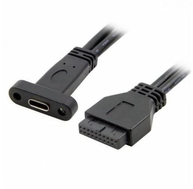 Main image of 5Gbps Single Port USB 3.1 Type-C USB-C Female to USB 3.0 Motherboard 19pin Header Cable 40cm