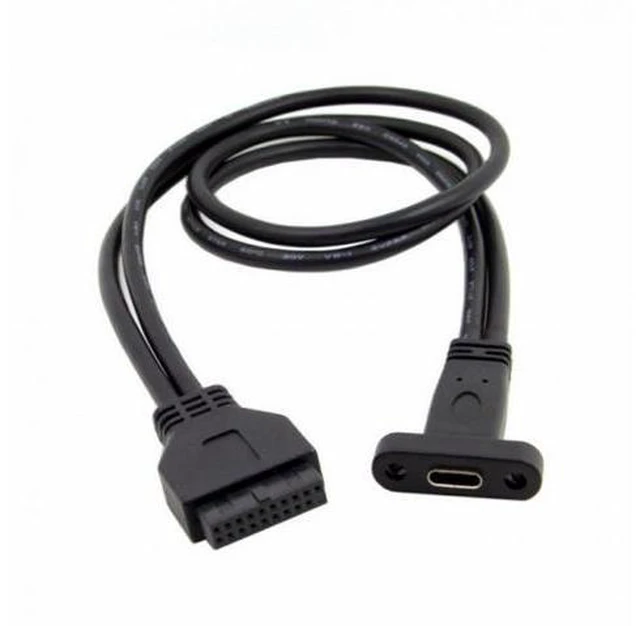 Alt view image 2 of 7 - 5Gbps Single Port USB 3.1 Type-C USB-C Female to USB 3.0 Motherboard 19pin Header Cable 40cm