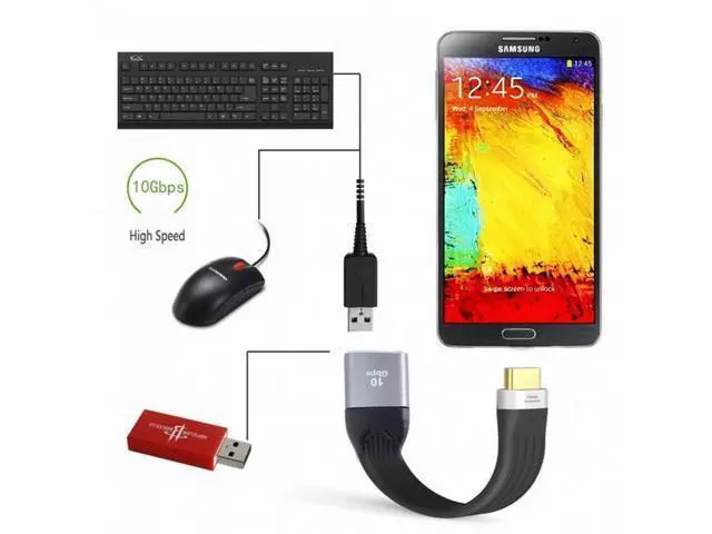 Alt view image 6 of 7 - USB 3.1 Type-C Male Host to USB3.0 Type A Female OTG Flat Slim FPC Data Cable 13cm for Laptop Phone