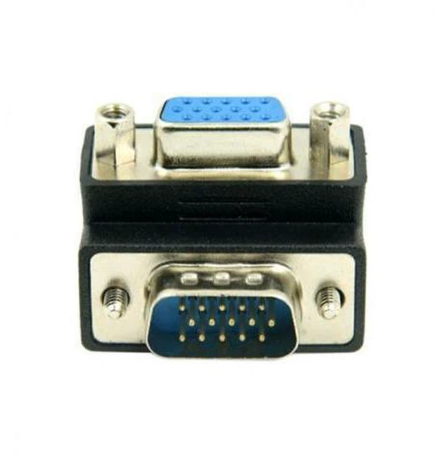 Main image of HKCY DB-002-DN 270 Degree Right Angled VGA SVGA 15pin Male To Female extension Adapter